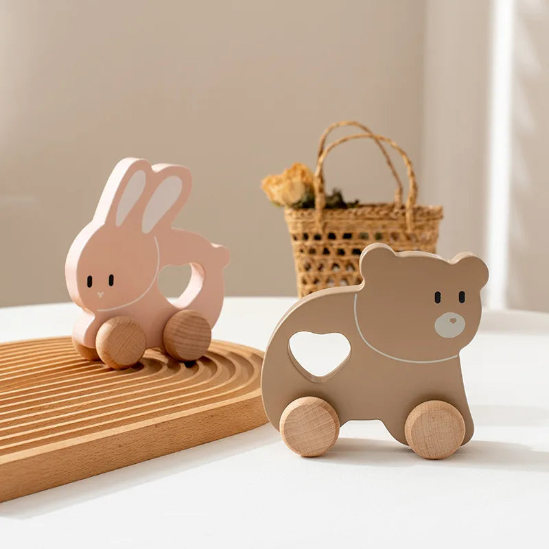 Wooden Cartoon Car Toy
