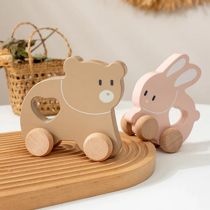 Wooden Cartoon Car Toy