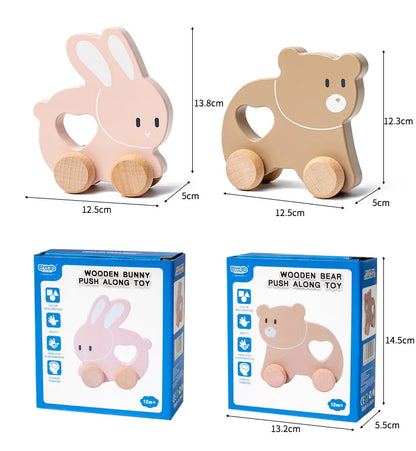 Wooden Cartoon Car Toy