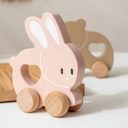 Wooden Cartoon Car Toy
