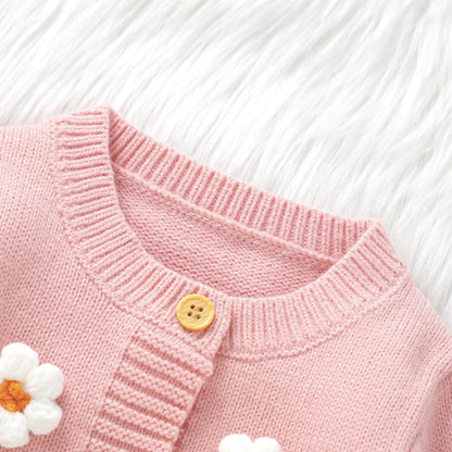 Girls Knitted Pink Jumpsuit